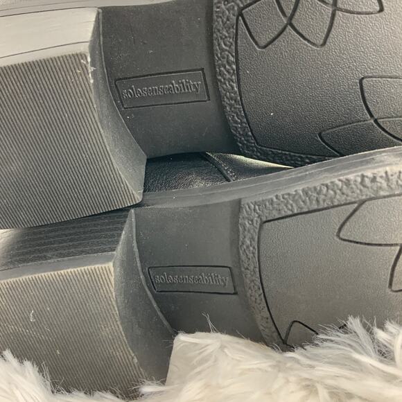 Sole Sensability Black Faux Leather Riding Boots 9 - Picture 11 of 12